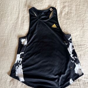 Adidas Black Tank Top with Gold Logo